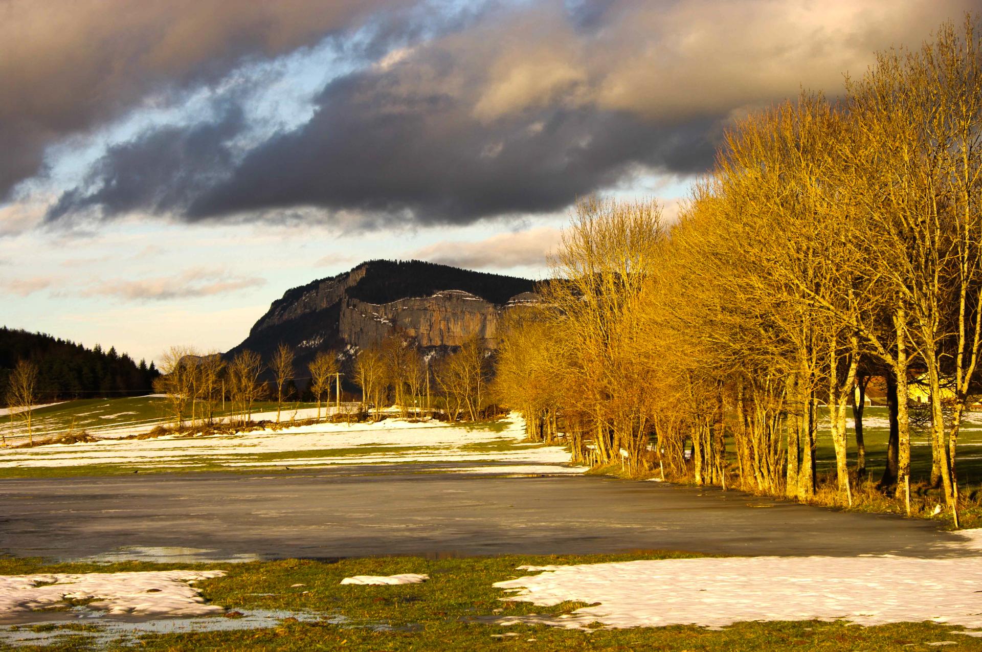 59 JLV couleurs du soir sur Roche Rousse depuis les Finets (La Chapelle en Vercors)