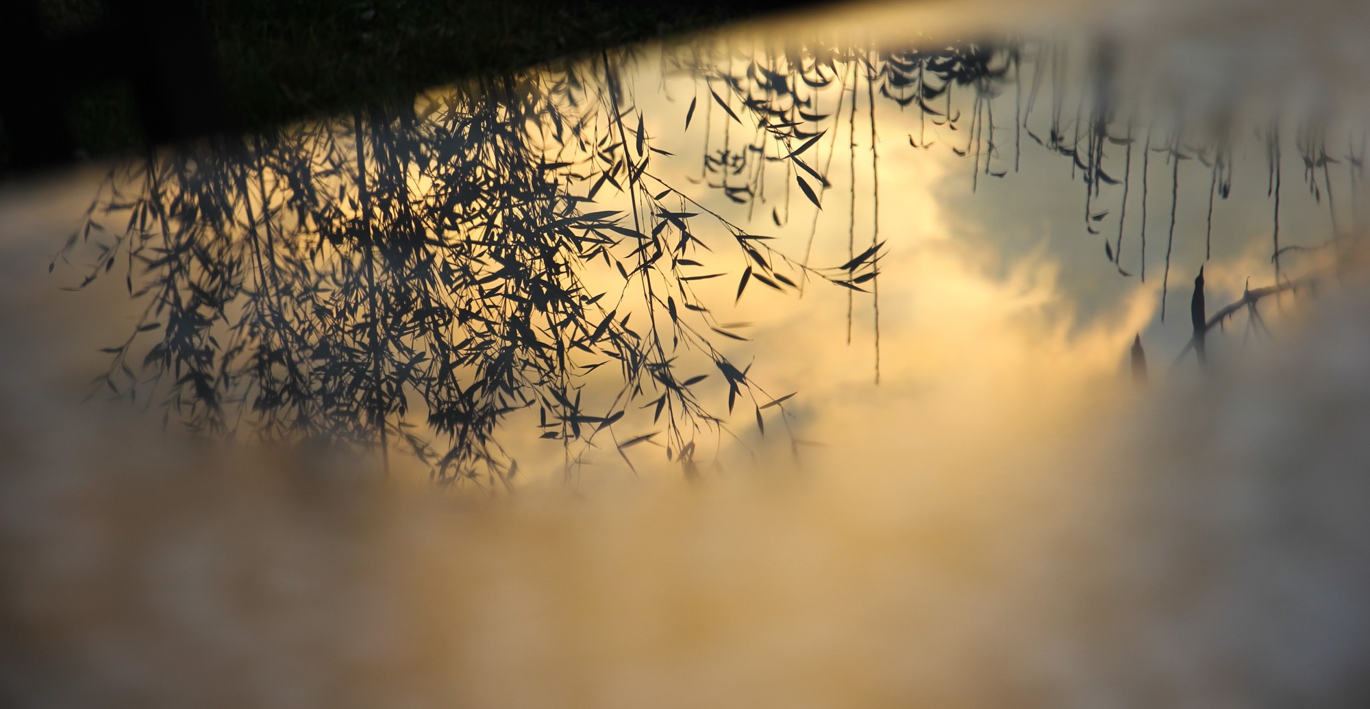 coucher de soleil en miroir