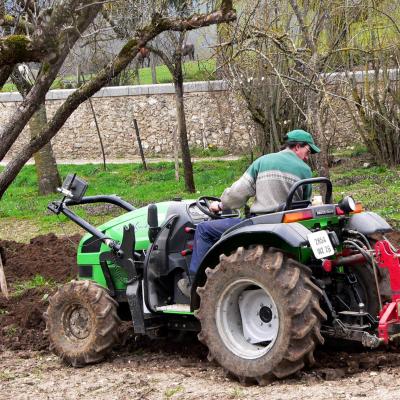 Bernard sur le tracteur