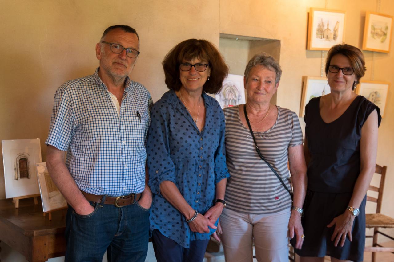 Kate avec Claude Antelme, Danièle Bouvier et Isabelle Vignon, élus du Royans 
